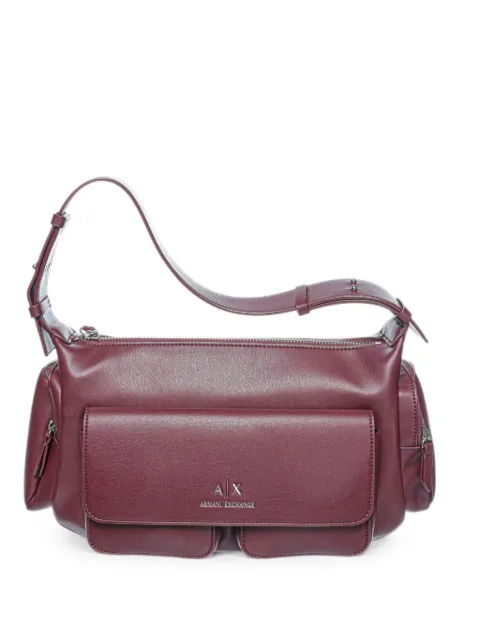 Armani Exchange large logo-plaque multi-pocket shoulder bag Red XW000404AF1258