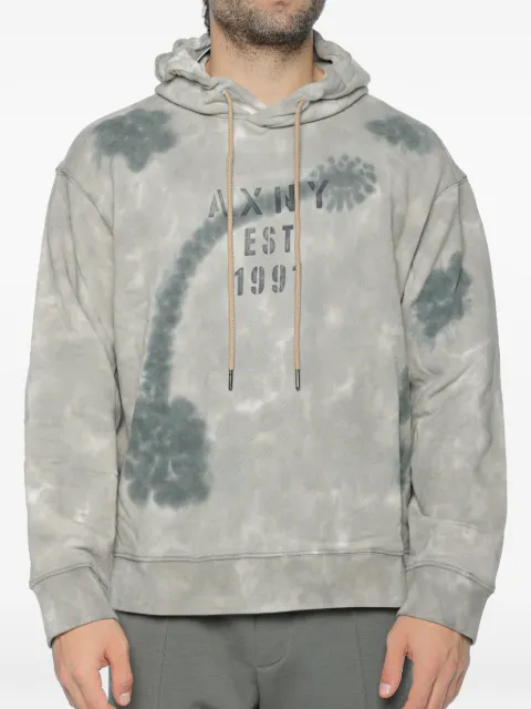 Armani Exchange logo-print hoodie Neutrals XM002366AF1628F8190
