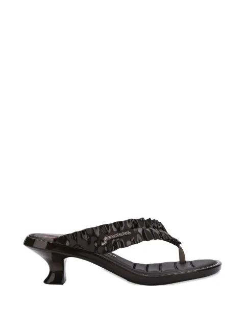 Melissa x Ganni ruffled thong sandals Brown 38154