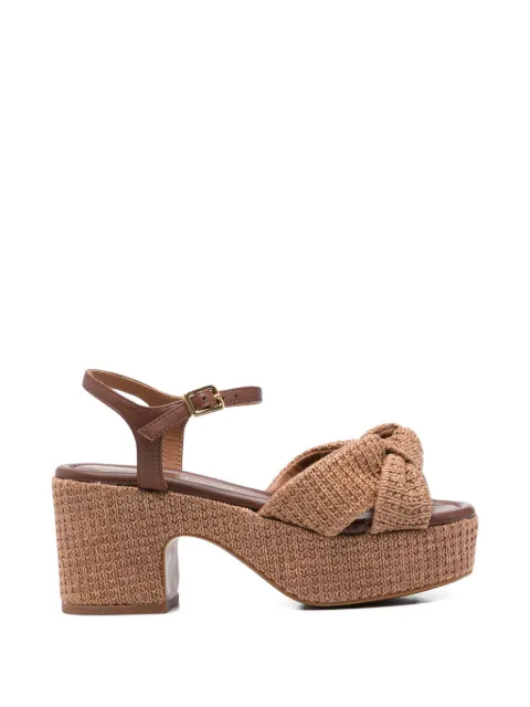 Unisa Kasidi knotted raffia-effect sandals Brown KASIDIRHGRA