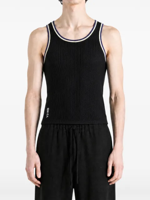Wales Bonner x Adidas mesh-knit tank top Black KS3978