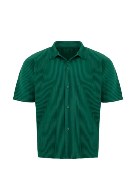Homme Plissé Issey Miyake pleated short-sleeve shirt Green HP66JJ051