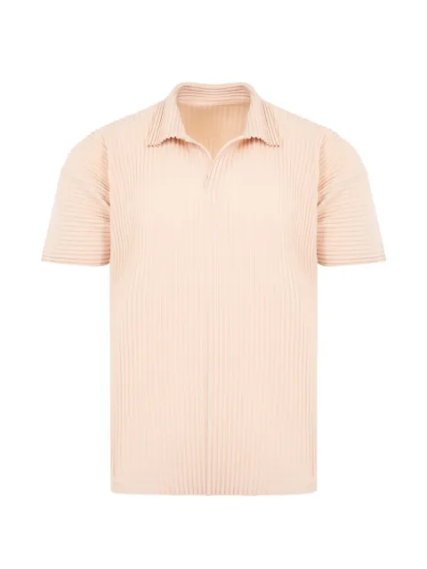 Homme Plissé Issey Miyake pleated-design polo-collar T-shirt Pink HP66JM132