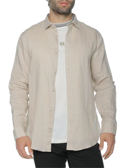 Armani Exchange logo-embroidered shirt Neutrals XM001221AF1461U1102