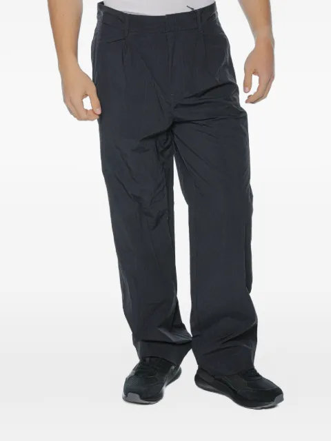 Armani Exchange pleated-front crinkled trousers Blue XM002880AF2250