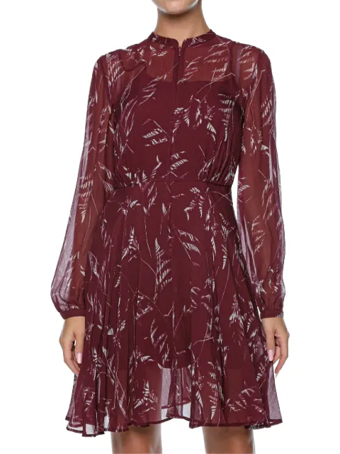 Armani Exchange floral-print long-sleeve mini dress Red XW001018AF1205FA029