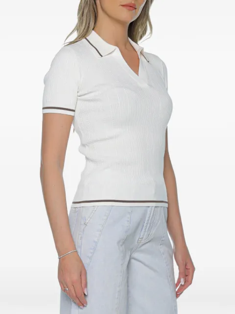 Armani Exchange contrast-trim polo-collar sweater White XW001897AF1035U1003