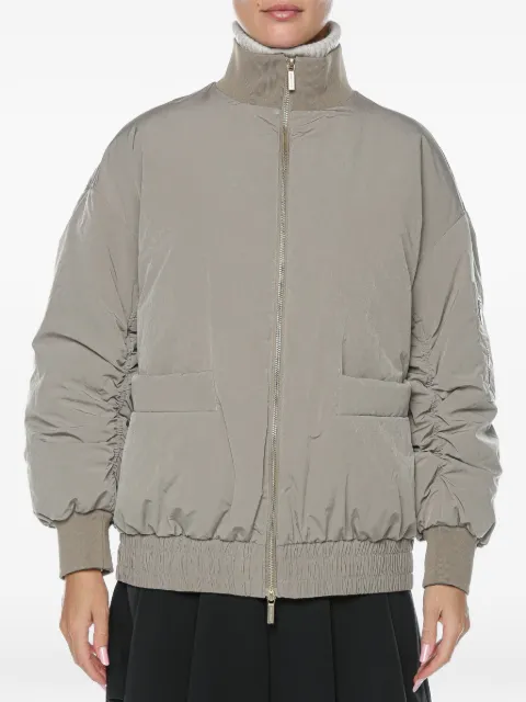 Armani Exchange ruched-sleeve blouson jacket Brown XW000670AF1621U6242