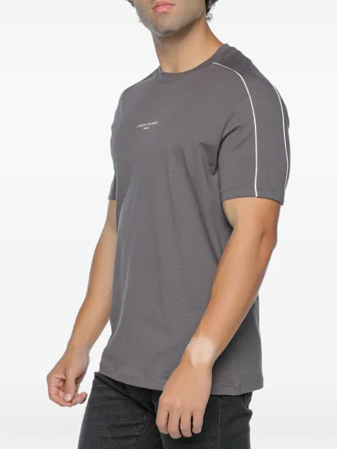 Armani Exchange logo-print side-stripe T-shirt Grey XM001360AF1