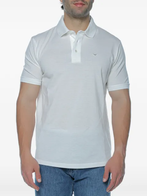 Emporio Armani logo-plaque polo shirt White EM004643AF1295U0003