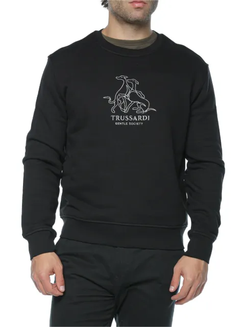 Trussardi Girocollo Gentle Society embroidered sweater Black MF521F01033