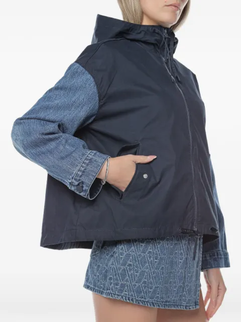 Armani Exchange denim-panelled hooded jacket Blue XW000557AF1284MB115