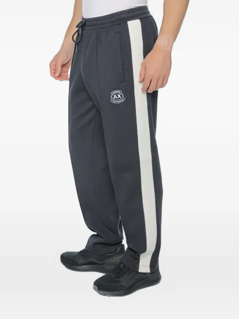 Armani Exchange logo-patch side-stripe track pants Blue XM002368AF1304UB101