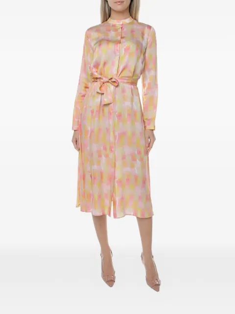 Armani Exchange abstract-print belted midi dress Pink XW001188AF1274F4018