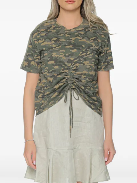 Ksubi ruched camouflage-print T-shirt Brown WPS26TE020