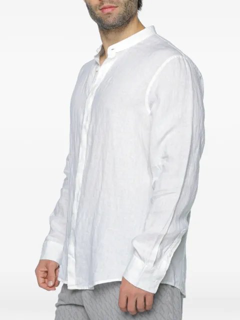 Armani Exchange linen mandarin-collar shirt White XM001222AF1461U0001