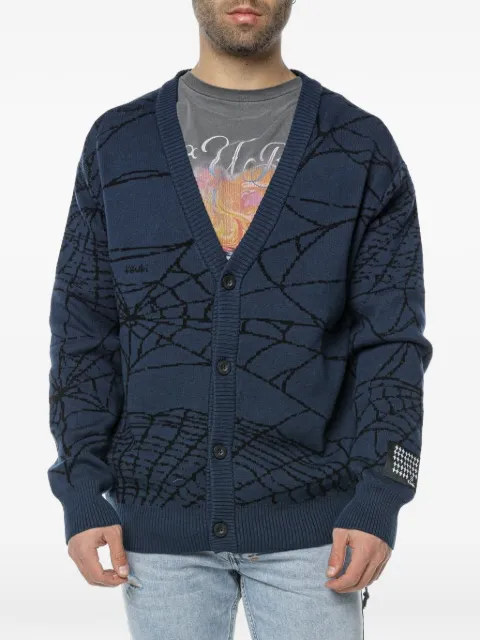 Ksubi Lies spider-web cardigan Blue MPS25KW003