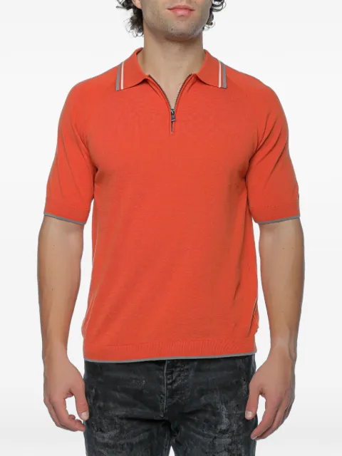 Armani Exchange zip-fastening knit polo shirt Orange XM001977AF2013U3040