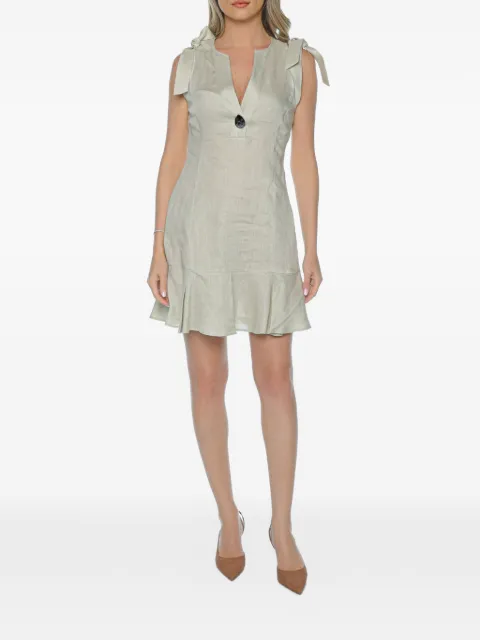 Armani Exchange bow-detail ruffled dress Grey XW002311AF21532U627