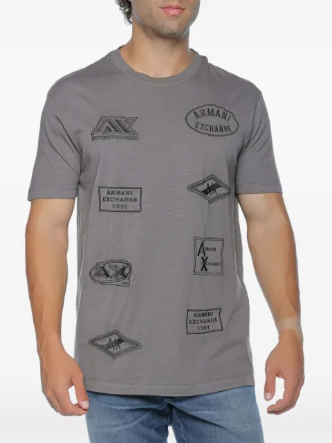 Armani Exchange logo-embroidered T-shirt Grey XM001899AF1628U8092
