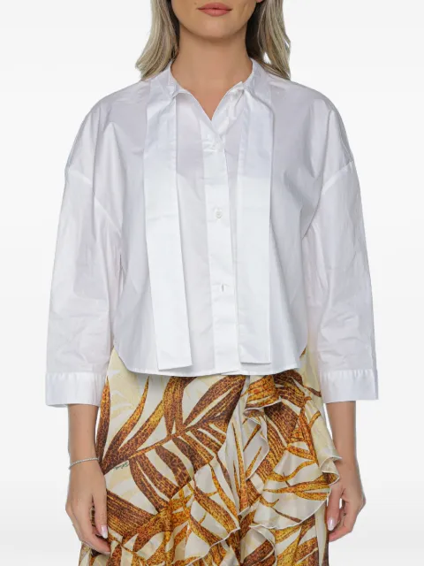 Armani Exchange cropped panelled shirt White XW001757AF1281U0002