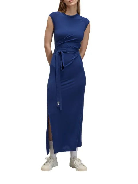 Y-3 belted stripe-detail dress Blue JN1805