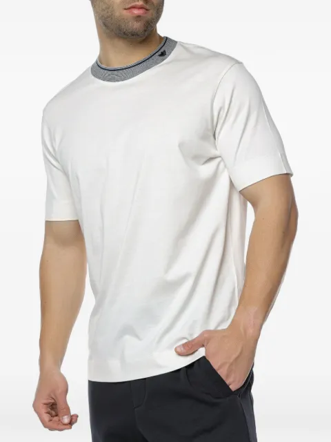Emporio Armani logo-detail contrast-trim T-shirt White EM000853AF1292