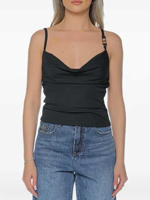 Just Cavalli cowl-neck logo-plaque top Black 80PAM236J0253