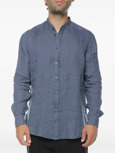 Emporio Armani mandarin-collar linen shirt Blue EM000204AF15799