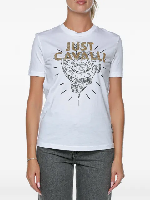 Just Cavalli R Heart Tattoo cotton T-shirt White 79PAHE04CJ1103