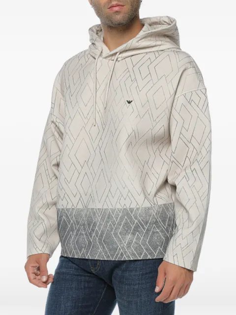 Emporio Armani geometric-print hoodie Blue EM003526AF1001FB071