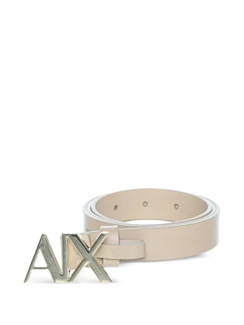 Armani Exchange logo-plaque leather belt Neutrals 941125CC719