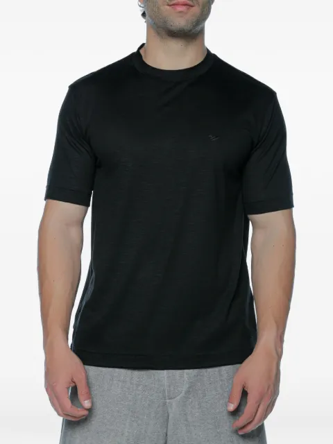 Emporio Armani logo-embroidered wool T-shirt Black EM004515AF2240UC001