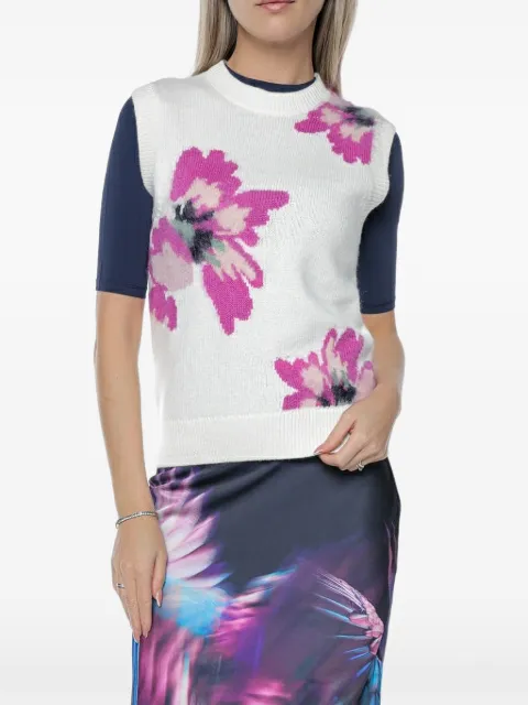 Ted Baker Selenha intarsia-knit floral top White 277539IVORY