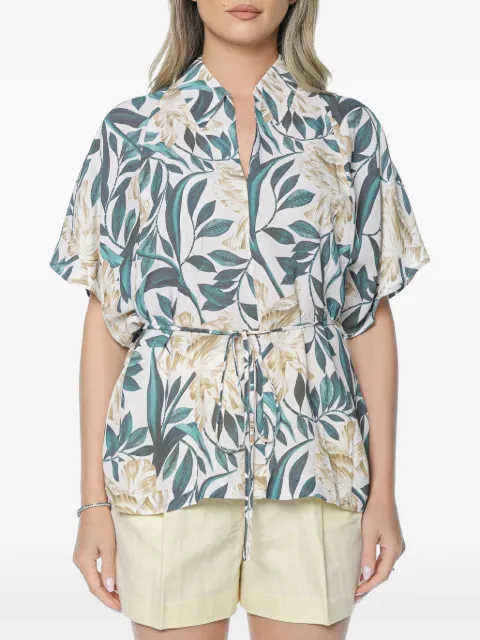Ted Baker Gehmma printed tie-detail blouse Neutrals 282463CREAM