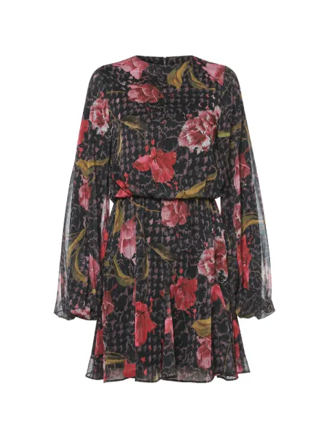 Ted Baker floral-print long-sleeve mini dress Black 281796