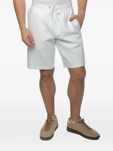 Armani Exchange logo-print drawstring track shorts White XM000372AF10818