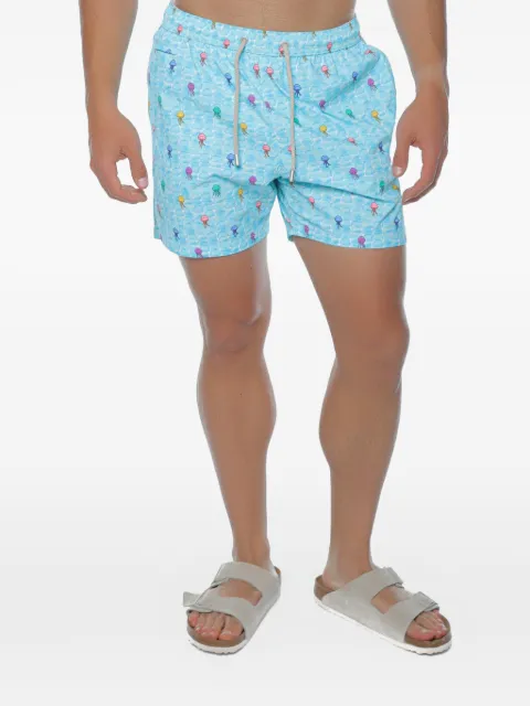 MC2 Saint Barth jellyfish-print drawstring swim shorts Blue LIG0016