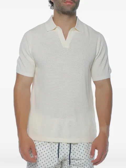 MC2 Saint Barth Sloan mesh-texture V-neck T-shirt White SLO0009