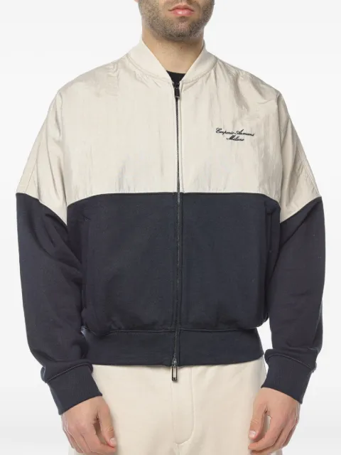 Emporio Armani colour-block zip-up bomber jacket Blue EM001698AF1371UB118