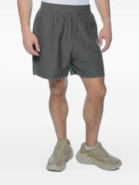 Emporio Armani monogram-pattern elasticated-waist track shorts Grey EM004865AF1370F8248