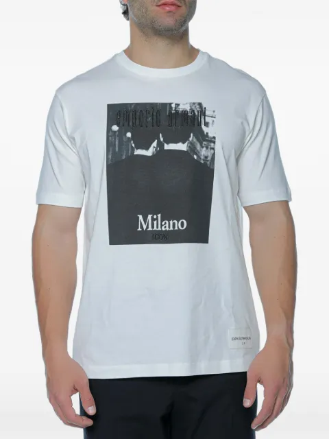 Emporio Armani Milano Icon graphic-print T-shirt White EM004751AF2308