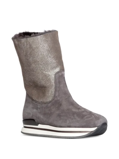 Hogan H222 shearling-lined leather boots Black HXW2220AT60JKV054U