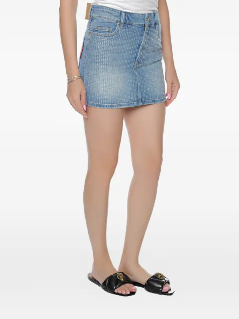 Just Cavalli rhinestone-embellished denim mini skirt Blue 76PAE80CCDW87904