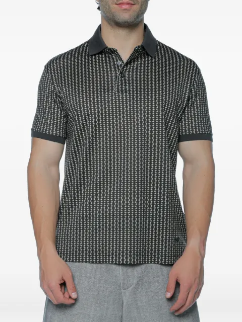 Emporio Armani geometric-print polo shirt Grey EM005356AF2485