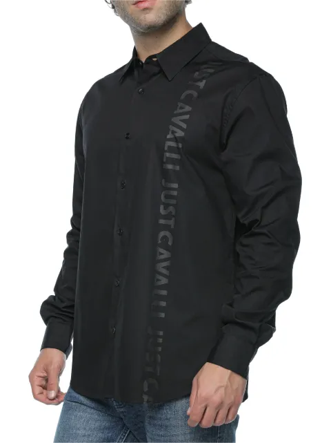Just Cavalli logo-print long-sleeve shirt Black 79OALY02CN510899