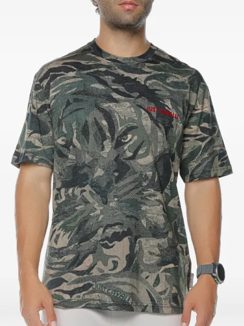 Just Cavalli tiger-camouflage t-shirt Green 79OAHE25CJ110