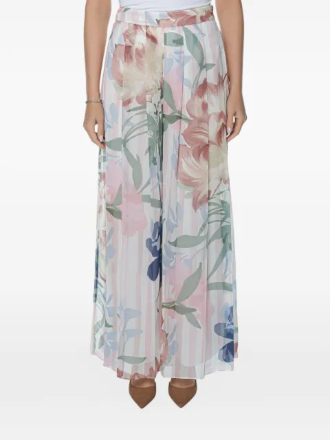 Ted Baker Hurta floral-print pleated palazzo pants Pink 283392PINK