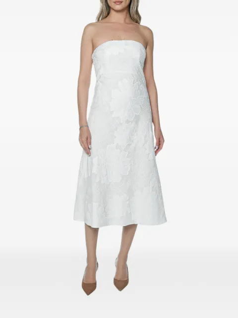 Ted Baker Sannii strapless floral-jacquard midi dress White 283600WHITE