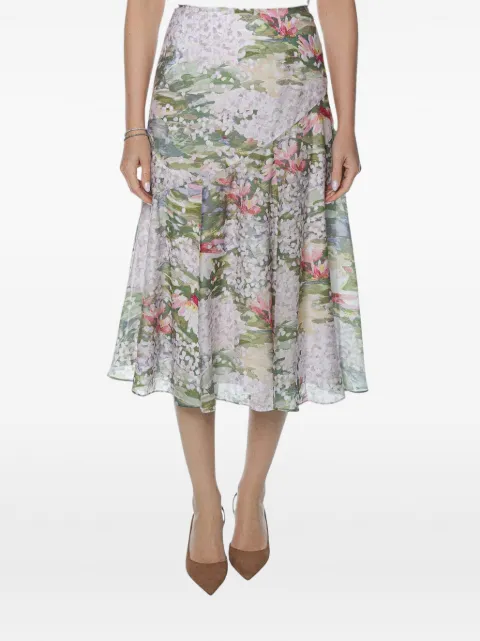Ted Baker Layda diagonal-seam midi skirt White 284191